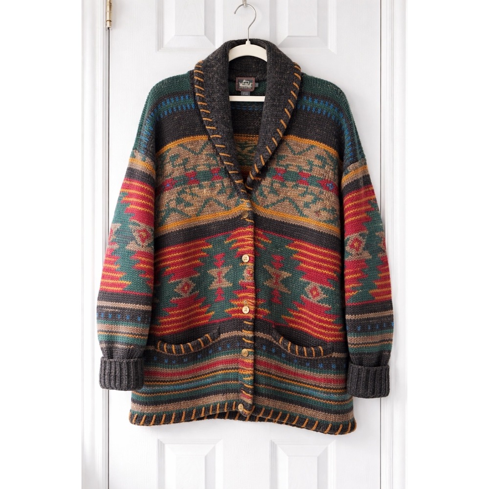Woolrich Multicolor Southwestern Patterned Shawl Collar Cardigan